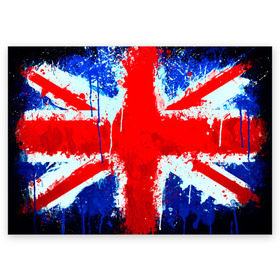 Поздравительная открытка с принтом Англия в Ухте, 100% бумага | плотность бумаги 280 г/м2, матовая, на обратной стороне линовка и место для марки
 | англия | краска | модные | популярные | прикольные | стена | флаг