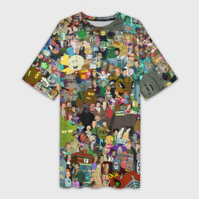Платье-футболка 3D с принтом Futurama в Ухте,  |  | bender | fry | futurama | mult | бендер | бэндер | лила | мульт | мультсериал | мульфильмы | фрай | футутрама