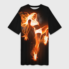 Платье-футболка 3D Спортивная страсть: в Ухте,  |  | грация | здоровье | зож | огонь | пламя | силуэт | спорт | страсть | танец | тонус | фитнес