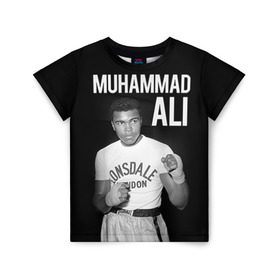 Детская футболка 3D с принтом Muhammad Ali в Ухте, 100% гипоаллергенный полиэфир | прямой крой, круглый вырез горловины, длина до линии бедер, чуть спущенное плечо, ткань немного тянется | ali | boxing | muhammad ali |   |  muhammad |  бокс | али | боксер | мухамад. мухаммад | мухаммед | мухаммед али