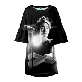 Детское платье 3D с принтом Земфира в Ухте, 100% полиэстер | прямой силуэт, чуть расширенный к низу. Круглая горловина, на рукавах — воланы | zemfira | земфира | рок | русский рок