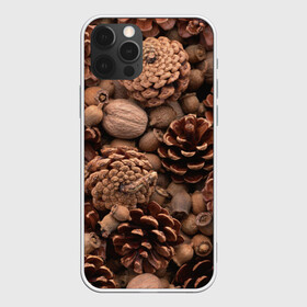 Чехол для iPhone 12 Pro Шишки и орешки: в Ухте, силикон | область печати: задняя сторона чехла, без боковых панелей | дуб | ёлка | ель | жёлудь | иголки | кедр | лес | орех | орешки | осень | сосна | шишки