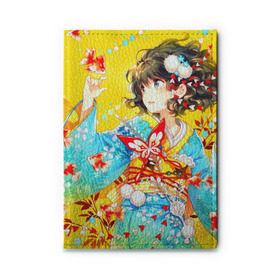 Обложка для автодокументов с принтом Аниме в Ухте, натуральная кожа |  размер 19,9*13 см; внутри 4 больших “конверта” для документов и один маленький отдел — туда идеально встанут права | anime | девушка