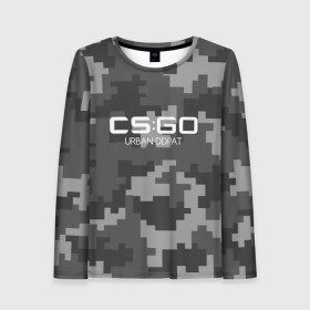 Женский лонгслив 3D с принтом cs:go - Urban DDPAT 3D Full (Пиксельный камуфляж Город) в Ухте, 100% полиэстер | длинные рукава, круглый вырез горловины, полуприлегающий силуэт | cs | csgo | go | камуфляж | кс