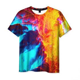 Мужская футболка 3D Вулканический: в Ухте, 100% полиэфир | прямой крой, круглый вырез горловины, длина до линии бедер | красный