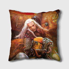 Подушка 3D с принтом Ведьмак в Ухте, наволочка – 100% полиэстер, наполнитель – холлофайбер (легкий наполнитель, не вызывает аллергию). | состоит из подушки и наволочки. Наволочка на молнии, легко снимается для стирки | gerald | wild hunt | witcher | ведьмак | геральд | дикая охота