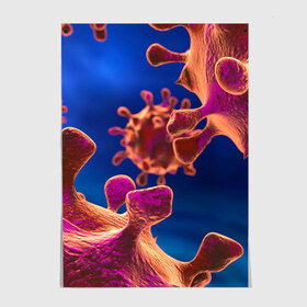 Постер с принтом Бактерия в Ухте, 100% бумага
 | бумага, плотность 150 мг. Матовая, но за счет высокого коэффициента гладкости имеет небольшой блеск и дает на свету блики, но в отличии от глянцевой бумаги не покрыта лаком | биология | вирус | медицина | микроб