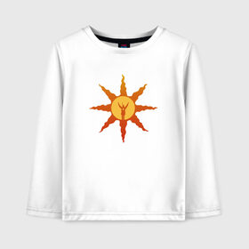 Детский лонгслив хлопок с принтом Dark Souls в Ухте, 100% хлопок | круглый вырез горловины, полуприлегающий силуэт, длина до линии бедер | dark souls | praise the sun | you died | дарк соулс | темные души