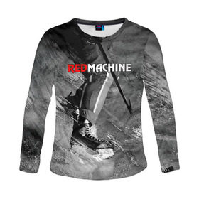 Женский лонгслив 3D с принтом Red maсhine в Ухте, 100% полиэстер | длинные рукава, круглый вырез горловины, полуприлегающий силуэт | red machine | красная машина | сборная россии | хоккей