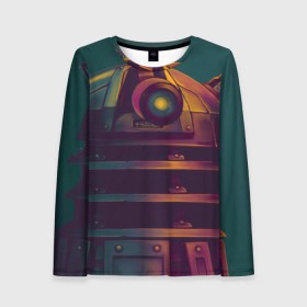 Женский лонгслив 3D с принтом Далек в Ухте, 100% полиэстер | длинные рукава, круглый вырез горловины, полуприлегающий силуэт | daleks | doctor who | tardis | далеки | доктор кто | тардис