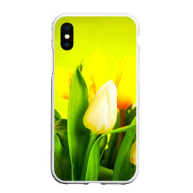 Чехол для iPhone XS Max матовый с принтом Тюльпаны в Ухте, Силикон | Область печати: задняя сторона чехла, без боковых панелей | букет | поле | природа | тюльпаны | цветы