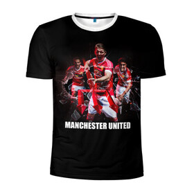 Мужская футболка 3D спортивная с принтом Manchester united в Ухте, 100% полиэстер с улучшенными характеристиками | приталенный силуэт, круглая горловина, широкие плечи, сужается к линии бедра | manchester united | англия | манчестер юнайтед | премьер лига | футбол