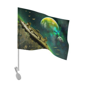 Флаг для автомобиля с принтом Космос в Ухте, 100% полиэстер | Размер: 30*21 см | вселенная | звезды | космос | красота | нло | планета