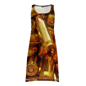 Платье-майка 3D с принтом Патрон в Ухте, 100% полиэстер | полуприлегающий силуэт, широкие бретели, круглый вырез горловины, удлиненный подол сзади. | армия | гильза | патрон