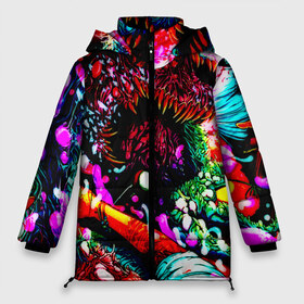 Женская зимняя куртка 3D с принтом Скоростной зверь в Ухте, верх — 100% полиэстер; подкладка — 100% полиэстер; утеплитель — 100% полиэстер | длина ниже бедра, силуэт Оверсайз. Есть воротник-стойка, отстегивающийся капюшон и ветрозащитная планка. 

Боковые карманы с листочкой на кнопках и внутренний карман на молнии | разноцветный | яркий