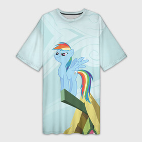 Платье-футболка 3D с принтом Rainbow в Ухте,  |  | my little pony | луна | пинки пай | пони | рарити | рейнбоу дэш | селестия | сумеречная искорка | флаттершай | эплджек