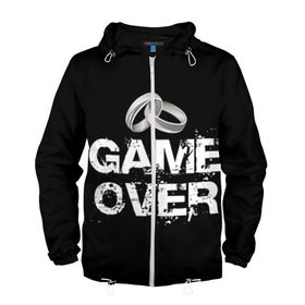 Мужская ветровка 3D с принтом Game over в Ухте, 100% полиэстер | подол и капюшон оформлены резинкой с фиксаторами, два кармана без застежек по бокам, один потайной карман на груди | братва жениха | жених | мальчишник | мафия жениха