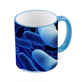 Кружка 3D с принтом Молекула в Ухте, керамика | ёмкость 330 мл | медицина | микроб | молекула | синяя