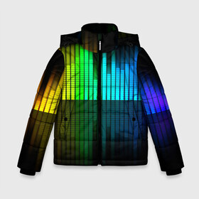 Зимняя куртка для мальчиков 3D с принтом Эквалайзер в Ухте, ткань верха — 100% полиэстер; подклад — 100% полиэстер, утеплитель — 100% полиэстер | длина ниже бедра, удлиненная спинка, воротник стойка и отстегивающийся капюшон. Есть боковые карманы с листочкой на кнопках, утяжки по низу изделия и внутренний карман на молнии. 

Предусмотрены светоотражающий принт на спинке, радужный светоотражающий элемент на пуллере молнии и на резинке для утяжки | музыка | ритм | эквалайзер