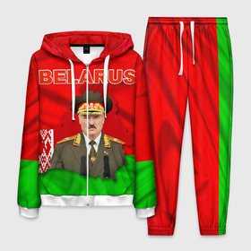 Мужской костюм 3D с принтом Belarus 17 в Ухте, 100% полиэстер | Манжеты и пояс оформлены тканевой резинкой, двухслойный капюшон со шнурком для регулировки, карманы спереди | Тематика изображения на принте: belarus | беларусь | лукашенко | президент