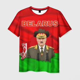 Мужская футболка 3D с принтом Belarus 17 в Ухте, 100% полиэфир | прямой крой, круглый вырез горловины, длина до линии бедер | Тематика изображения на принте: belarus | беларусь | лукашенко | президент