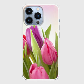 Чехол для iPhone 13 Pro с принтом Тюльпаны в Ухте,  |  | 8 марта | аромат | букет | вазон | великолепие | дача | девушки | женщины | краски | красота | куст | лужайка | милые цветы | огород | палитра | прелесть | радуга | растение | тюльпаны