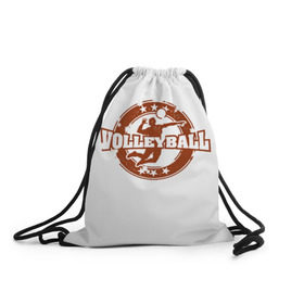 Рюкзак-мешок 3D с принтом Волейбол 100 в Ухте, 100% полиэстер | плотность ткани — 200 г/м2, размер — 35 х 45 см; лямки — толстые шнурки, застежка на шнуровке, без карманов и подкладки | volleyball | волейбол