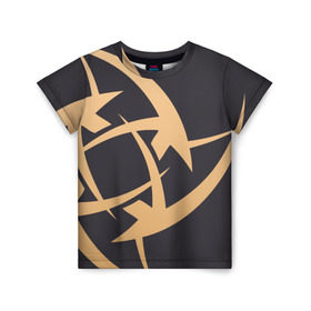 Детская футболка 3D с принтом Ninjas in Pyjamas в Ухте, 100% гипоаллергенный полиэфир | прямой крой, круглый вырез горловины, длина до линии бедер, чуть спущенное плечо, ткань немного тянется | Тематика изображения на принте: csgo | cybersport | esports | nip | ксго | нип