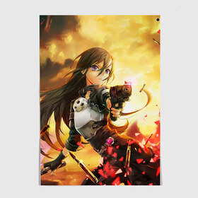 Постер с принтом SAO 2 в Ухте, 100% бумага
 | бумага, плотность 150 мг. Матовая, но за счет высокого коэффициента гладкости имеет небольшой блеск и дает на свету блики, но в отличии от глянцевой бумаги не покрыта лаком | anime | sword art online | аниме | кирито | мастера меча онлайн