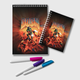 Блокнот с принтом Doom 1993 в Ухте, 100% бумага | 48 листов, плотность листов — 60 г/м2, плотность картонной обложки — 250 г/м2. Листы скреплены удобной пружинной спиралью. Цвет линий — светло-серый
 | 