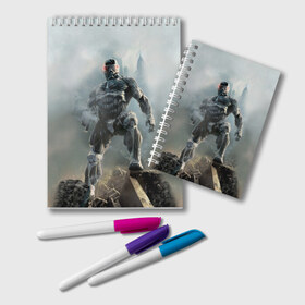 Блокнот с принтом Crysis в Ухте, 100% бумага | 48 листов, плотность листов — 60 г/м2, плотность картонной обложки — 250 г/м2. Листы скреплены удобной пружинной спиралью. Цвет линий — светло-серый
 | crysis | крайзис | пророк