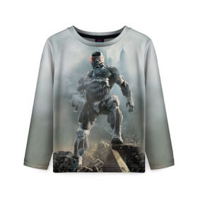 Детский лонгслив 3D с принтом Crysis в Ухте, 100% полиэстер | длинные рукава, круглый вырез горловины, полуприлегающий силуэт
 | crysis | крайзис | пророк