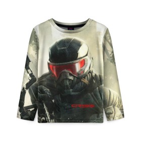 Детский лонгслив 3D с принтом Crysis в Ухте, 100% полиэстер | длинные рукава, круглый вырез горловины, полуприлегающий силуэт
 | крайзис | пророк