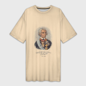 Платье-футболка 3D с принтом Портрет Александр Суворов   Генералисимус в Ухте,  |  | россия
