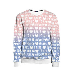 Детский свитшот 3D с принтом London, Paris, New York, Tokyo в Ухте, 100% полиэстер | свободная посадка, прямой крой, мягкая тканевая резинка на рукавах и понизу свитшота | Тематика изображения на принте: london | new york | paris | tokyo