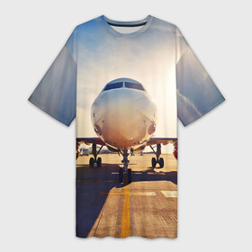 Платье-футболка 3D Самолет: в Ухте,  |  | дорога | летчик | небо | полет | самолет | солнце