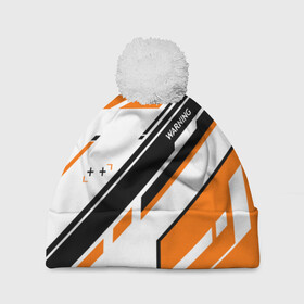 Шапка 3D c помпоном с принтом cs:go - Asiimov P90 Style в Ухте, 100% полиэстер | универсальный размер, печать по всей поверхности изделия | asiimov | cs | csgo | go | азимов | кс
