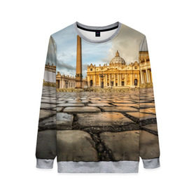 Женский свитшот 3D с принтом Италия (Рим) в Ухте, 100% полиэстер с мягким внутренним слоем | круглый вырез горловины, мягкая резинка на манжетах и поясе, свободная посадка по фигуре | europe | italy | rome | vatican | архитектура | ватикан | европа | ес | италия | обелиск | папа римский | площадь святого петра | рим | собор