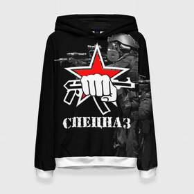 Женская толстовка 3D с принтом Спецназ 16 в Ухте, 100% полиэстер  | двухслойный капюшон со шнурком для регулировки, мягкие манжеты на рукавах и по низу толстовки, спереди карман-кенгуру с мягким внутренним слоем. | россия | спецназ