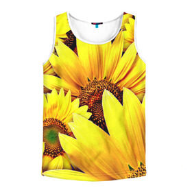 Мужская майка 3D с принтом Подсолнух в Ухте, 100% полиэстер | круглая горловина, приталенный силуэт, длина до линии бедра. Пройма и горловина окантованы тонкой бейкой | Тематика изображения на принте: 