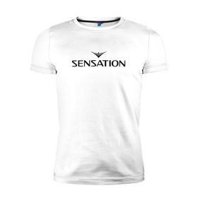 Мужская футболка премиум с принтом Sensation в Ухте, 92% хлопок, 8% лайкра | приталенный силуэт, круглый вырез ворота, длина до линии бедра, короткий рукав | sensation