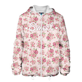 Мужская куртка 3D с принтом Fashion sweet flower 2 в Ухте, ткань верха — 100% полиэстер, подклад — флис | прямой крой, подол и капюшон оформлены резинкой с фиксаторами, два кармана без застежек по бокам, один большой потайной карман на груди. Карман на груди застегивается на липучку | flower | strowberry | summer | trend | клубника | клубничка | лето | попробуй меня | популярное | съешь меня | тренд | хит | цветочки | цветы