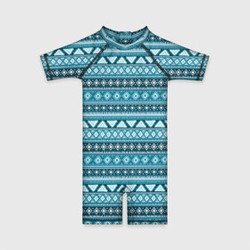 Детский купальный костюм 3D с принтом Винтажный орнамент в Ухте, Полиэстер 85%, Спандекс 15% | застежка на молнии на спине | орнамент | узор