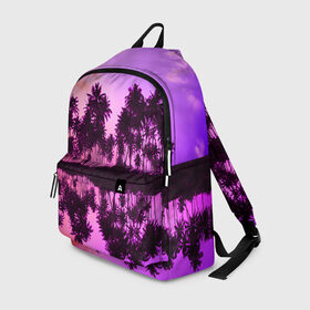 Рюкзак 3D с принтом Hawaii dream в Ухте, 100% полиэстер | лямки с регулируемой длиной, сверху петелька, чтобы рюкзак можно было повесить на вешалку. Основное отделение закрывается на молнию, как и внешний карман. Внутри два дополнительных кармана, один из которых закрывается на молнию. По бокам два дополнительных кармашка | Тематика изображения на принте: гавайи | закат | пляж