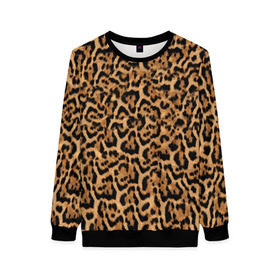 Женский свитшот 3D с принтом Jaguar в Ухте, 100% полиэстер с мягким внутренним слоем | круглый вырез горловины, мягкая резинка на манжетах и поясе, свободная посадка по фигуре | оцелот | пума | текстура | ягуар