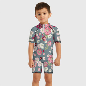 Детский купальный костюм 3D Цветочки: в Ухте, Полиэстер 85%, Спандекс 15% | застежка на молнии на спине | нежный | паттерн | розовый