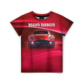 Детская футболка 3D с принтом Aston Martin в Ухте, 100% гипоаллергенный полиэфир | прямой крой, круглый вырез горловины, длина до линии бедер, чуть спущенное плечо, ткань немного тянется | aston martin | авто | автомобиль | астон мартин | суперкар