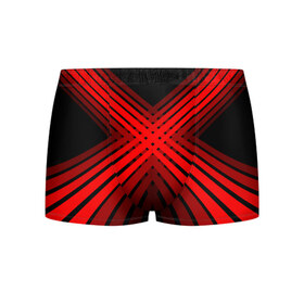 Мужские трусы 3D Красные линии 1: в Ухте, 50% хлопок, 50% полиэстер | классическая посадка, на поясе мягкая тканевая резинка | геометрия