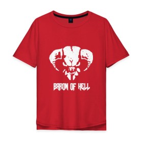 Мужская футболка хлопок Oversize с принтом Doom 4 Head Baron Of Hell в Ухте, 100% хлопок | свободный крой, круглый ворот, “спинка” длиннее передней части | demon | hell | дум