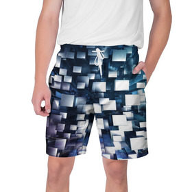 Мужские шорты 3D Абстракция: в Ухте,  полиэстер 100% | прямой крой, два кармана без застежек по бокам. Мягкая трикотажная резинка на поясе, внутри которой широкие завязки. Длина чуть выше колен | abstraction | art | background | black | metal | screens | абстракция | искусство | металл | фон | черный | экраны